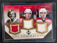 2005-06 Upper Deck NHL Generation Game Used Lafleur/Koivu/Ribeiro #T-LKR