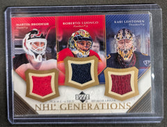 2005-06 Upper Deck NHL Generation Game Used Brodeur/Luongo/Lehtonen #T-BLL