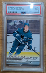 2022-23 Upper Deck Macklin Celebrini Young Guns - PSA 9