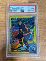 2020-21 O-Pee-Chee Platinum Conor McDavid Neon Yellow Surge PSA 9
