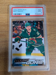 2022-23 Upper Deck Matt Boldy Young Guns PSA9