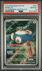 2023 pokemon SVP en - Snorlax - 151 PC ETB Promo - PSA 10
