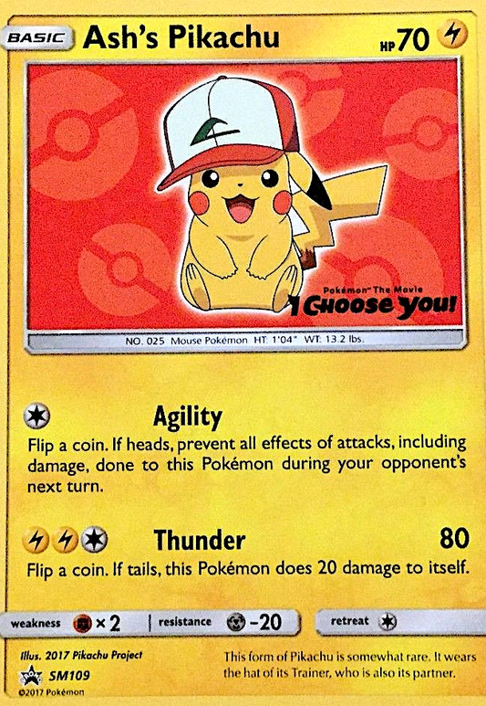 Ash's Pikachu - SM109 - SM Black Star Promos