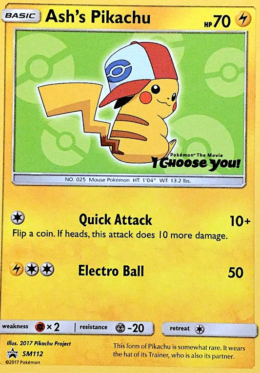 Ash's Pikachu - SM112 - SM Black Star Promos