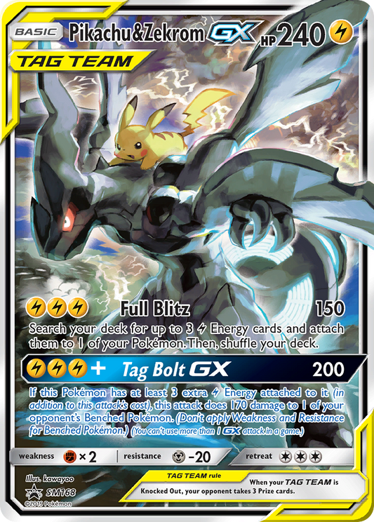 Pikachu & Zekrom-GX - SM168 - SM Black Star Promos