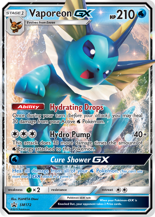 Vaporeon-GX - SM172 - SM Black Star Promos