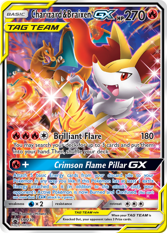 Charizard & Braixen-GX - SM230 - SM Black Star Promos