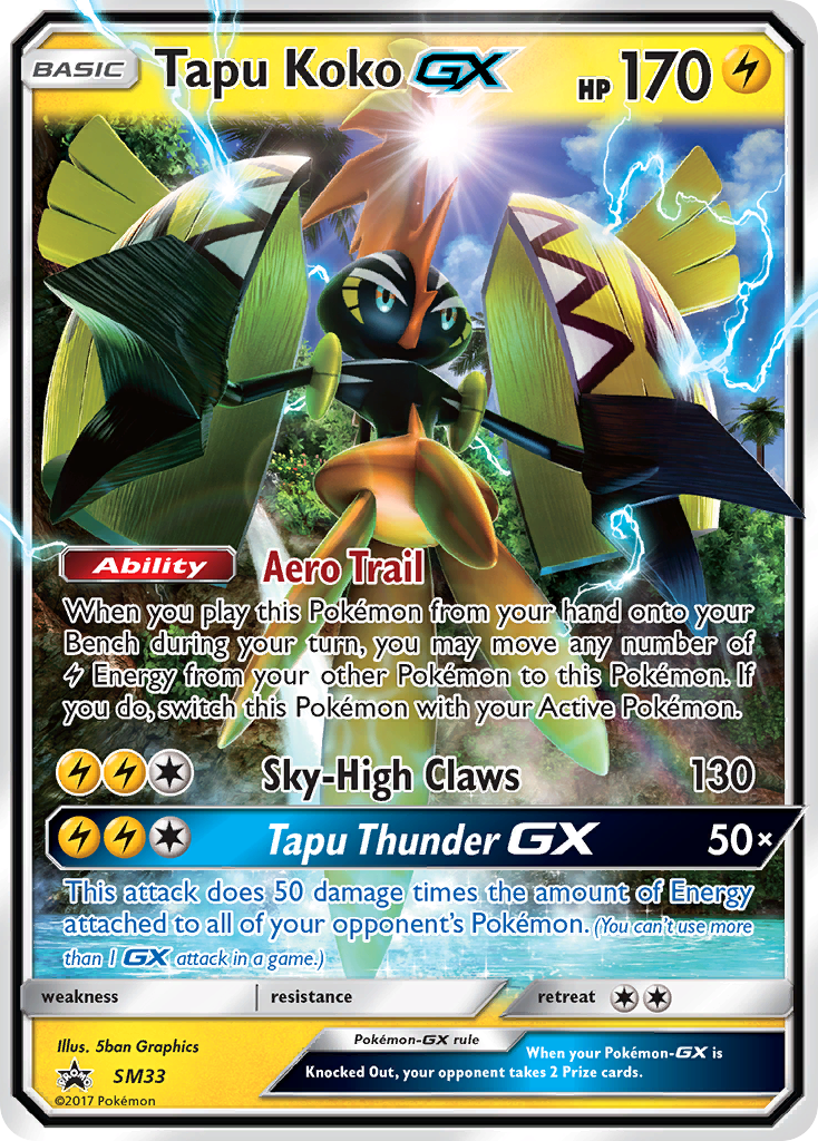 Tapu Koko-GX - SM33 - SM Black Star Promos