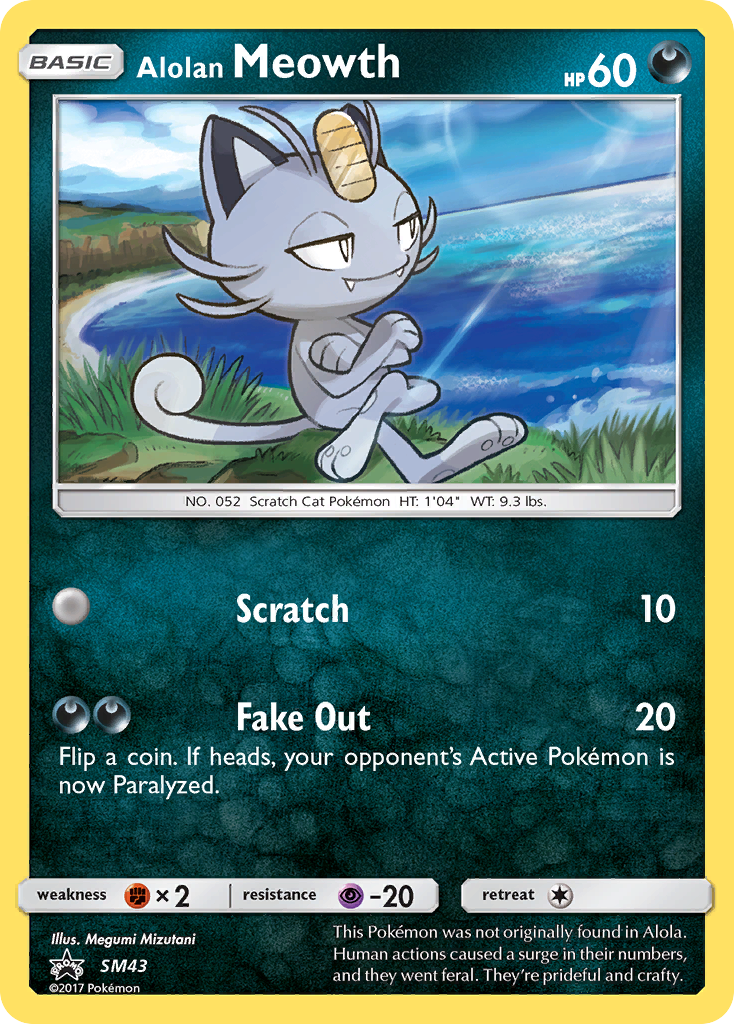 Alolan Meowth - SM43 - SM Black Star Promos