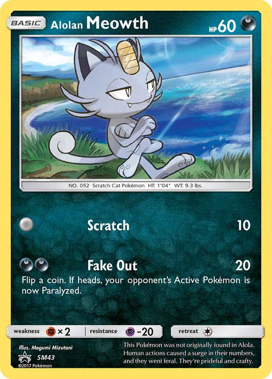 Alolan Meowth - SM43 - SM Black Star Promos