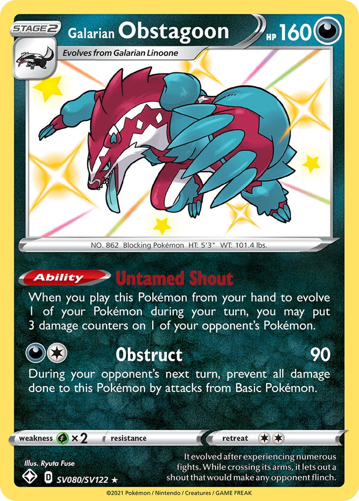 Galarian Obstagoon - SV080 - Shining Fates Shiny Vault