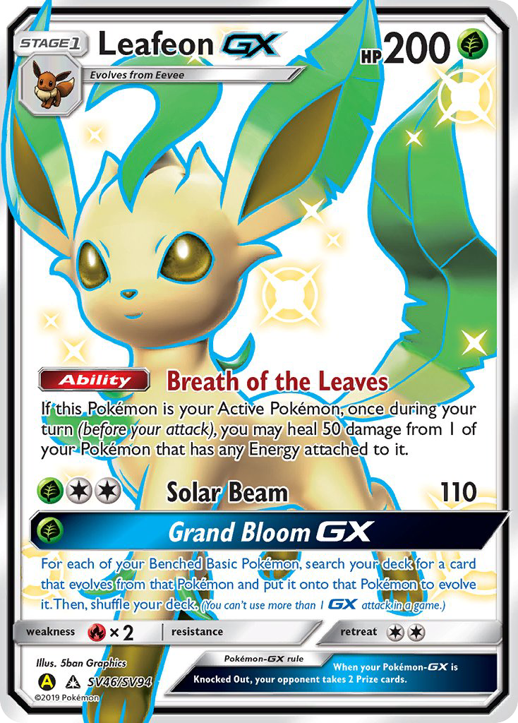 Leafeon-GX - SV46 - Hidden Fates Shiny Vault