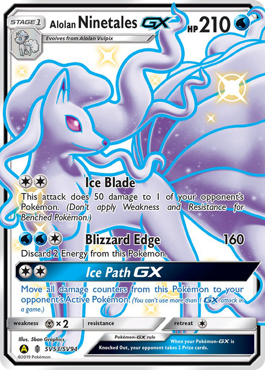 Alolan Ninetales-GX - SV53 - Hidden Fates Shiny Vault