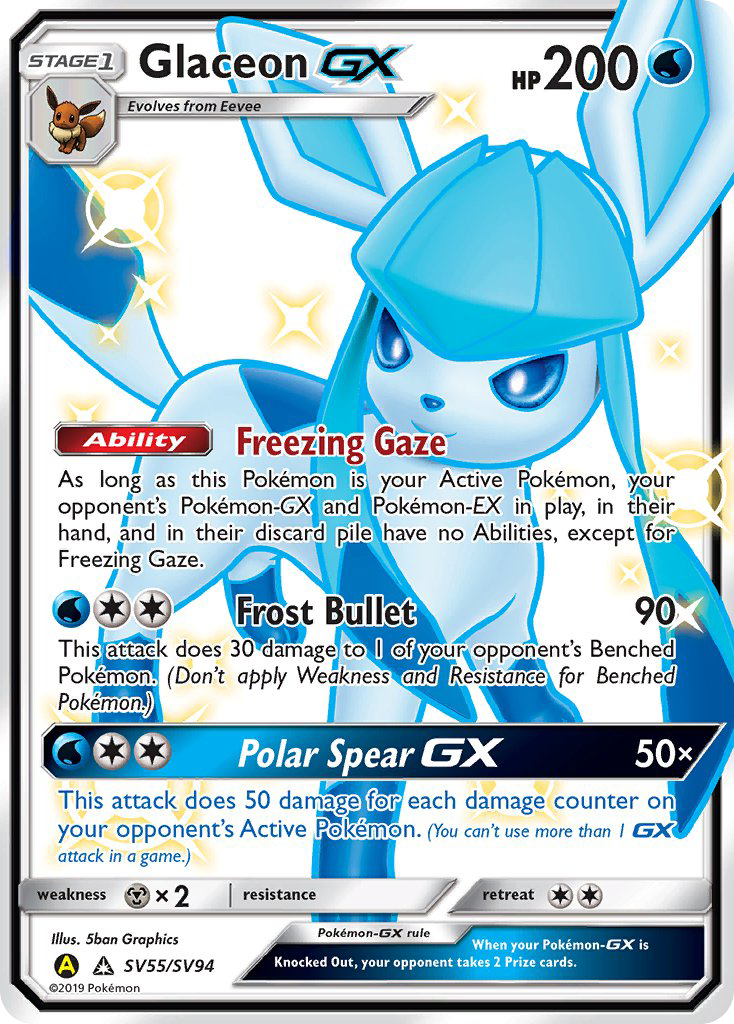 Glaceon-GX - SV55 - Hidden Fates Shiny Vault