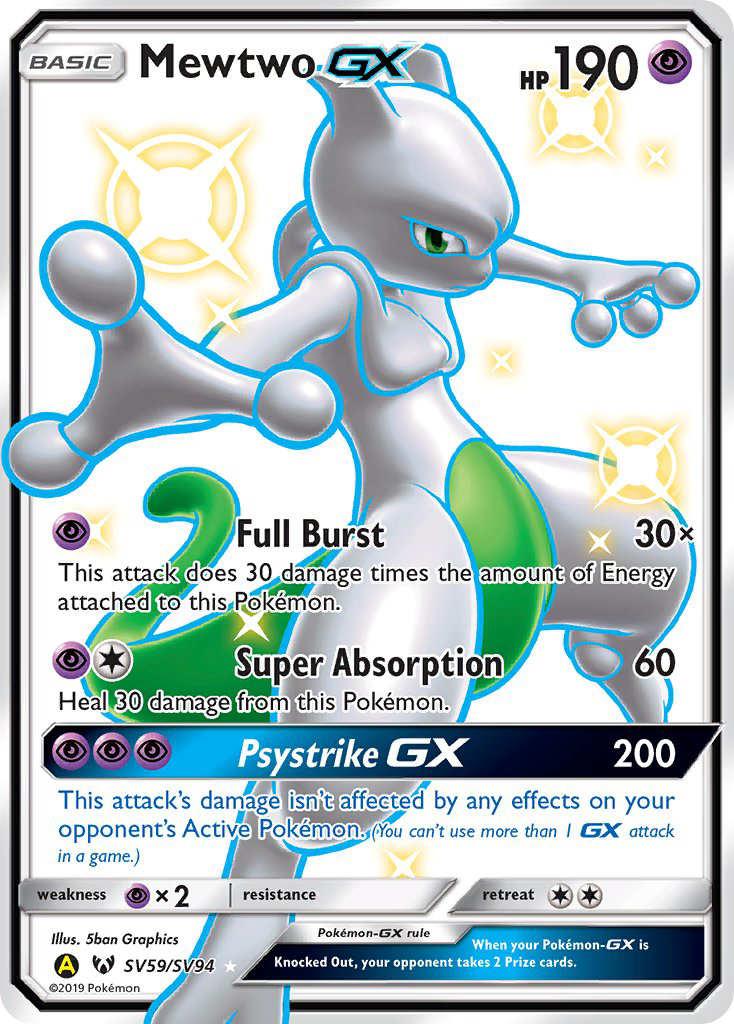 Mewtwo-GX - SV59 - Hidden Fates Shiny Vault