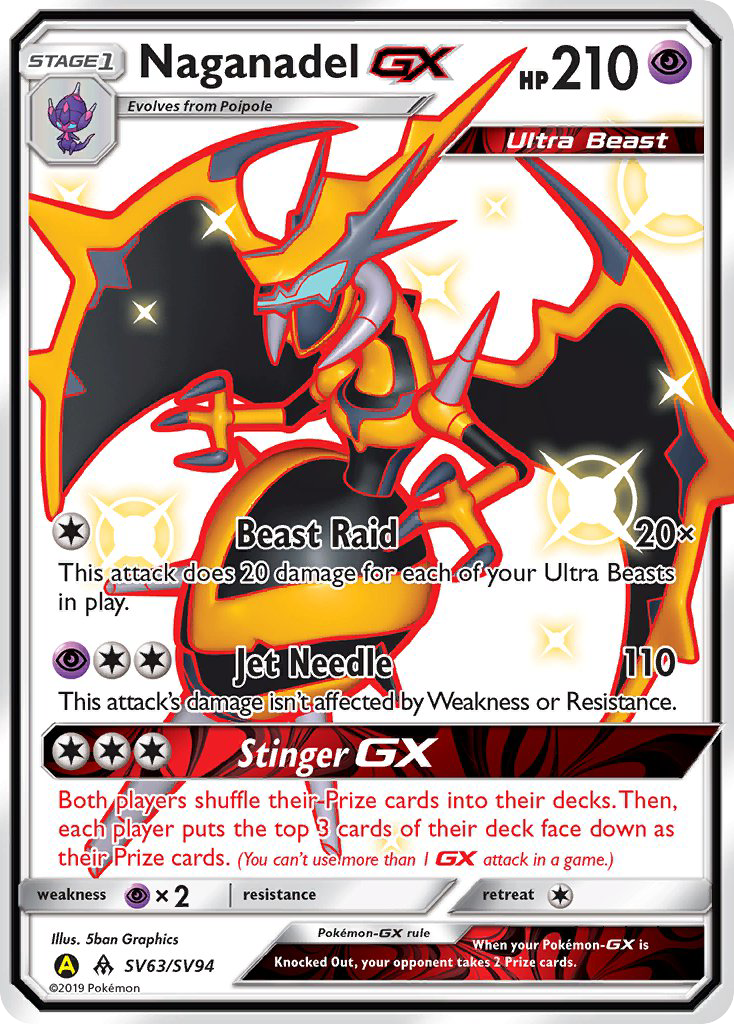 Naganadel-GX - SV63 - Hidden Fates Shiny Vault