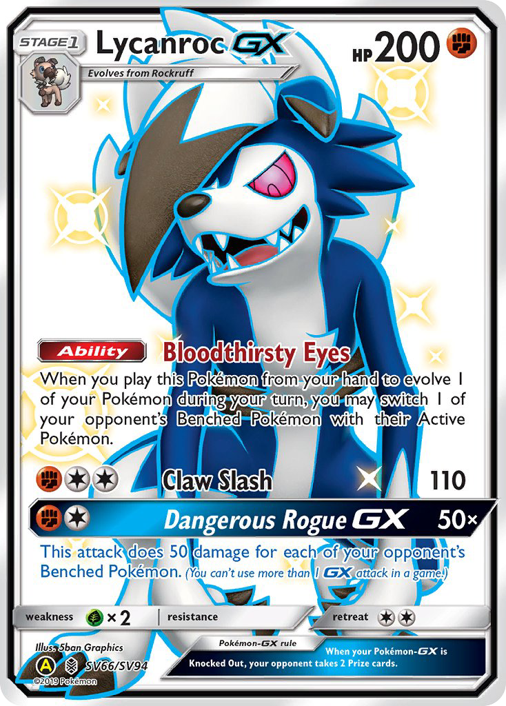 Lycanroc-GX - SV66 - Hidden Fates Shiny Vault