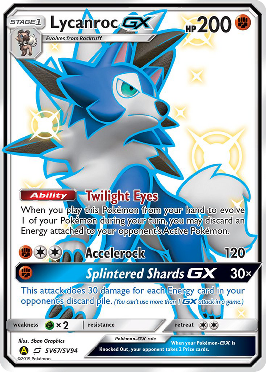 Lycanroc-GX - SV67 - Hidden Fates Shiny Vault