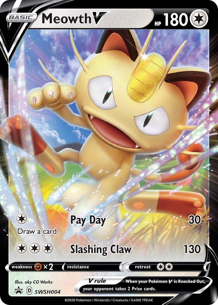 Meowth V - SWSH004 - SWSH Black Star Promos