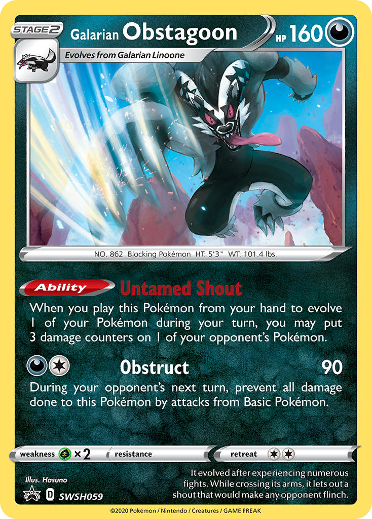 Galarian Obstagoon - SWSH059 - SWSH Black Star Promos