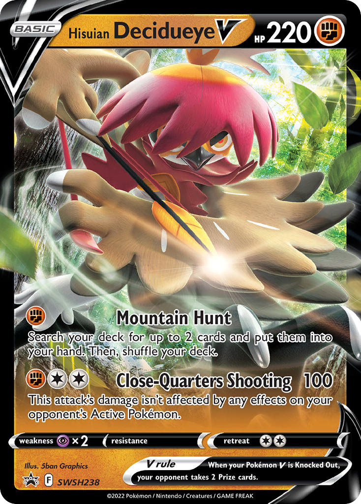 Hisuian Decidueye V - SWSH238 - SWSH Black Star Promos