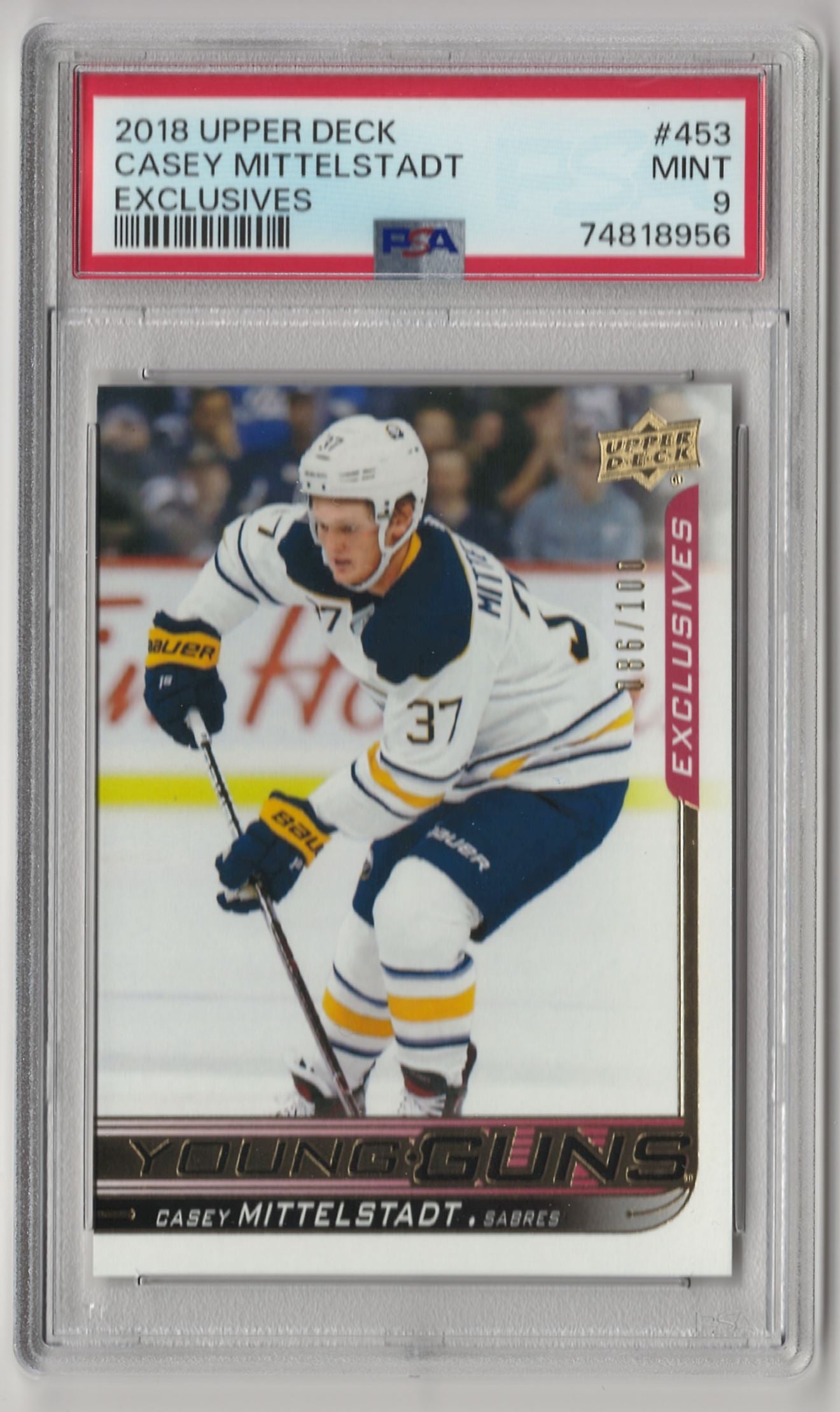 2018 Upper Deck Casey Mittelstadt Young Guns Exclusives 086/100 - PSA 9