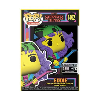 Stranger Things Eddie with Guitar Blacklight Funko Pop! Vinyl Figure #1462 - Entertainment Earth Exclusive