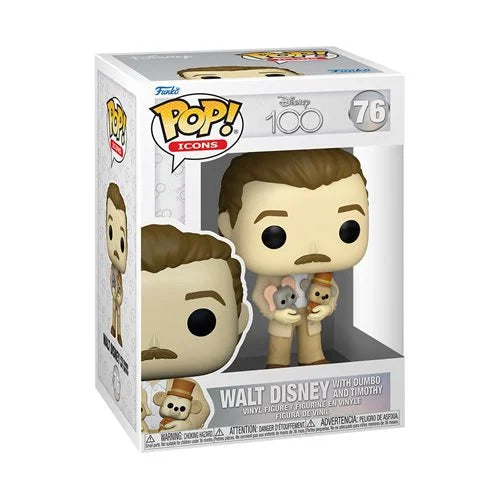 Disney 100 Walt Disney with Dumbo and Timothy Funko Pop! Vinyl Figure #76