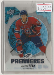 2023-24 Upper Deck Ice Premieres Clear Cut Owen Beck 044/799