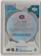 2023-24 Upper Deck Ice Premieres Clear Cut Owen Beck 044/799