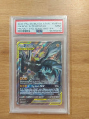 2019 P.M. SM Black star Pikachu & Zekrom GX - Promo - TAG Team Tins - Fa PSA 9