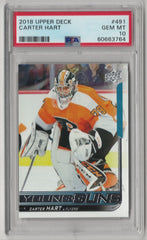 2018 Upper Deck Carter Hart Young Gun - PSA 10