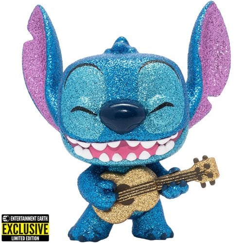 Lilo & Stitch Stitch with Ukulele Diamond Glitter Funko Pop! Vinyl Figure #1044 - Entertainment Earth Exclusive