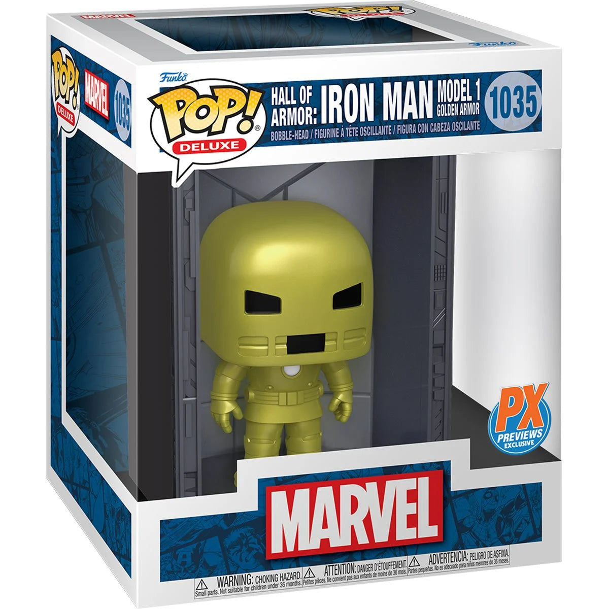 Marvel Iron Man Hall of Armor Iron Man Model 1 Deluxe Pop! Vinyl Figure - Previews Exclusive