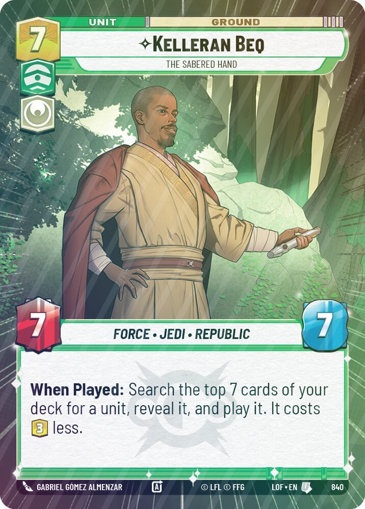 Kelleran Beq - The Sabered Hand (Hyperspace Foil) - Foil
