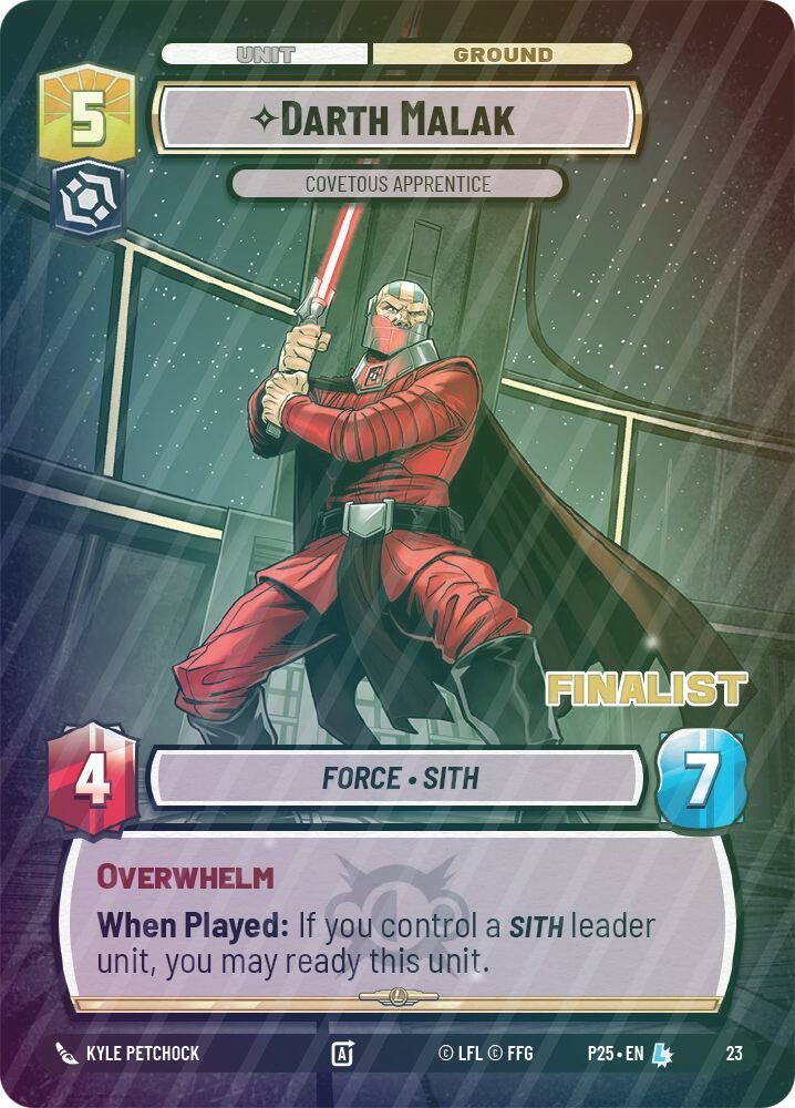 Darth Malak - Covetous Apprentice (Finalist) - Foil