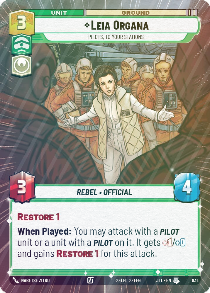 Leia Organa - Pilots, To Your Stations (Hyperspace Foil) - Foil