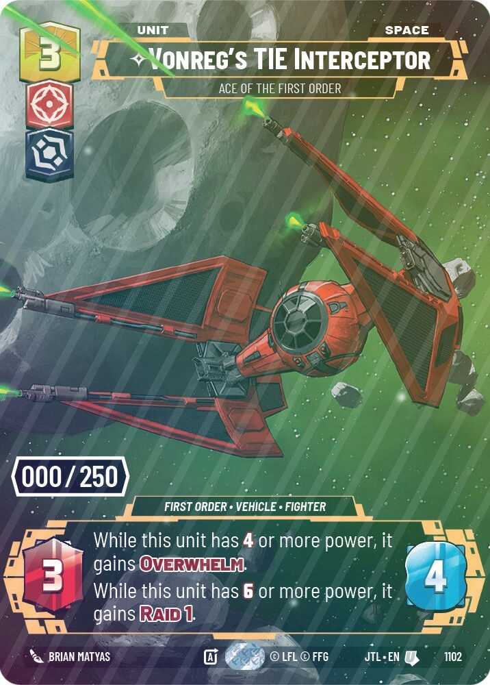 Vonreg's TIE Interceptor - Ace of the First Order (Serialized) - Foil