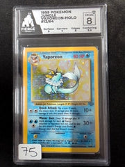 1999 Pokemon Jungle Vaporeon Holo Fierce 8 (c)