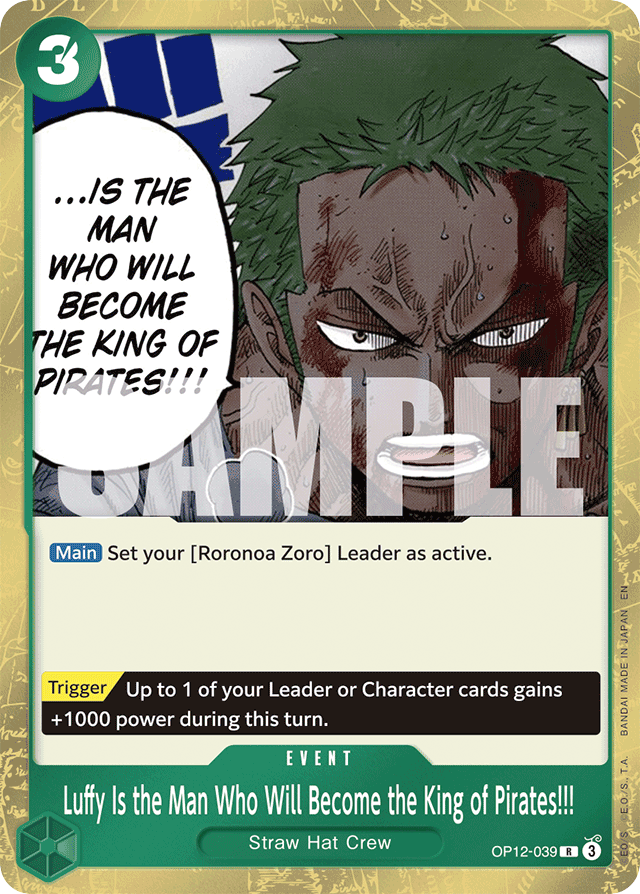 Luffy Is the Man Who Will Become the King of Pirates!!! - OP12-039 - Rare - Legacy of the Master