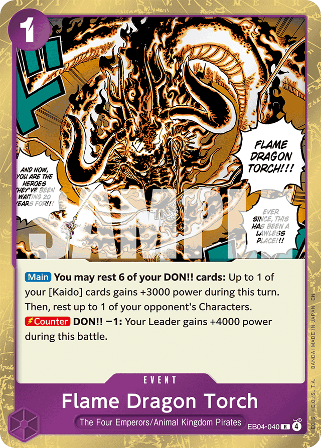 Flame Dragon Torch - EB04-040 - Rare - Egghead Crisis