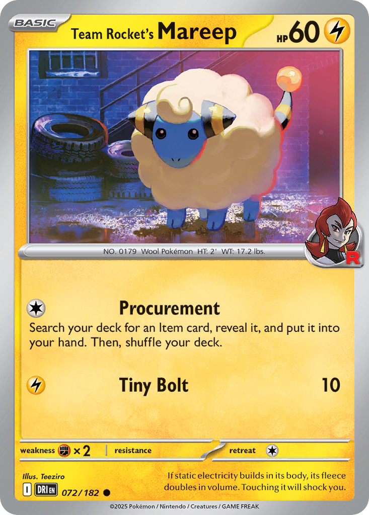 Team Rocket's Mareep - 072/182 - Destined Rivals