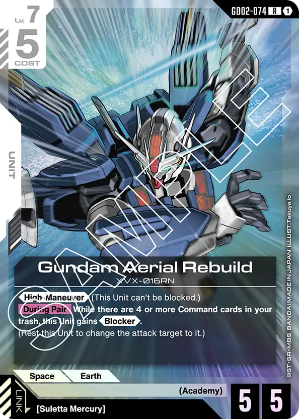 Gundam Aerial Rebuild - GD02-074 - Rare - Dual Impact