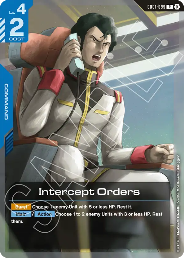 Intercept Orders - GD01-099 - Rare (Beta) - Newtype Rising