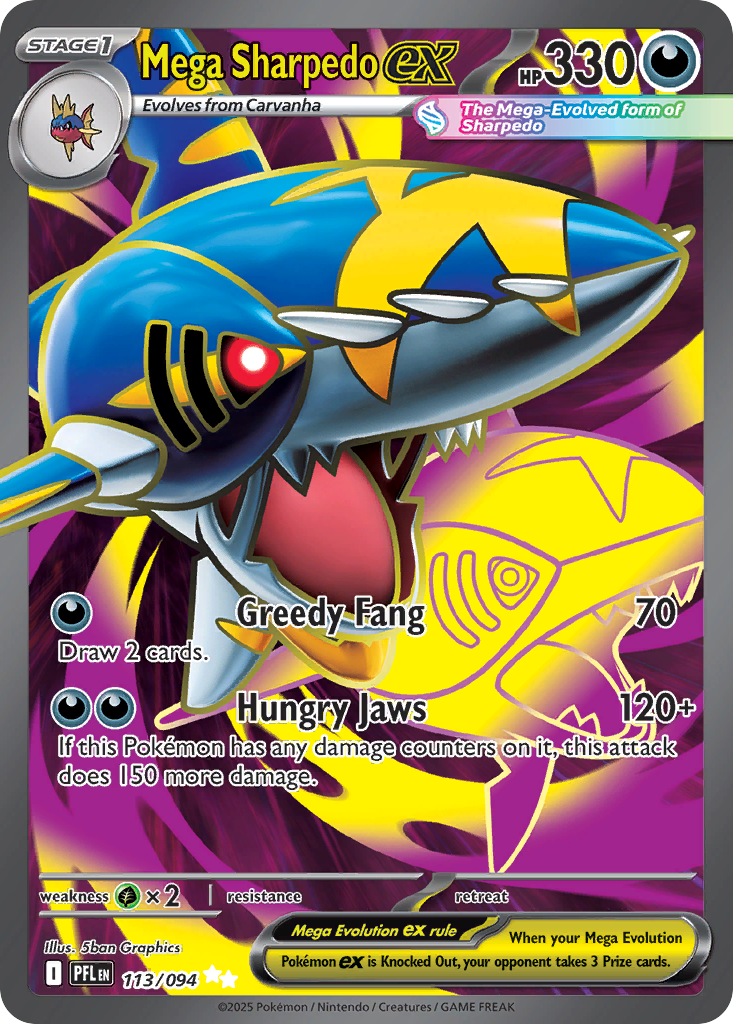 Mega Sharpedo ex - 113/94 - Phantasmal Flames