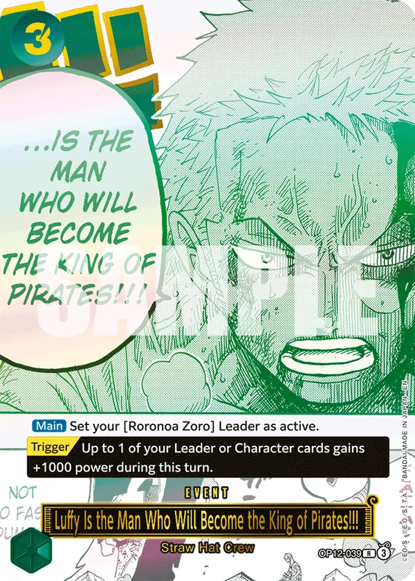 Luffy Is the Man Who Will Become the King of Pirates!!! - OP12-039 - Rare (Third Anniversary) - Legacy of the Master