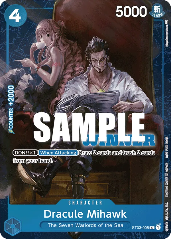 Dracule Mihawk - ST03-005 - Common (Winner Stamp) - The Seven Warlords of the Sea