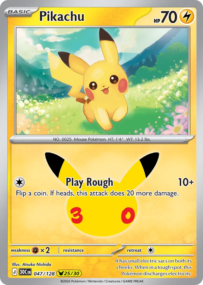 Pikachu - 047/128 - 30th Celebration