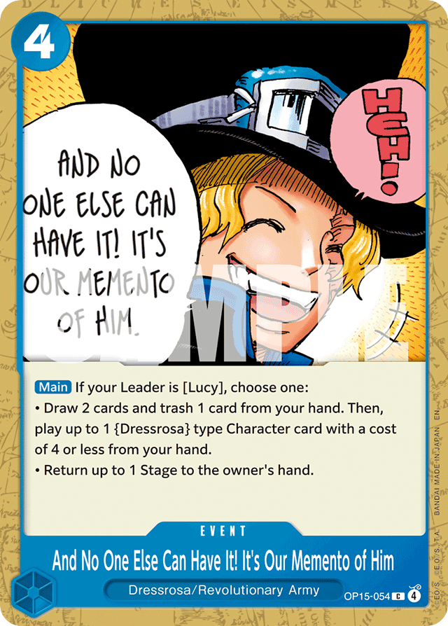 And No One Else Can Have It! It's Our Memento of Him - OP15-054 - Common - Adventure on Kami's Island