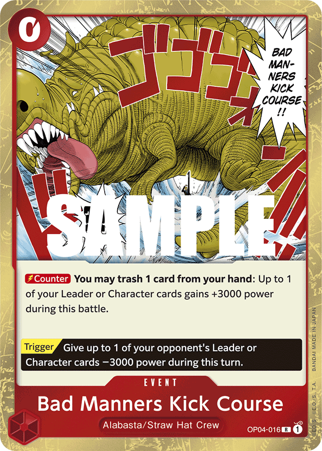 Bad Manners Kick Course - OP04-016 - Rare - Kingdoms of Intrigue